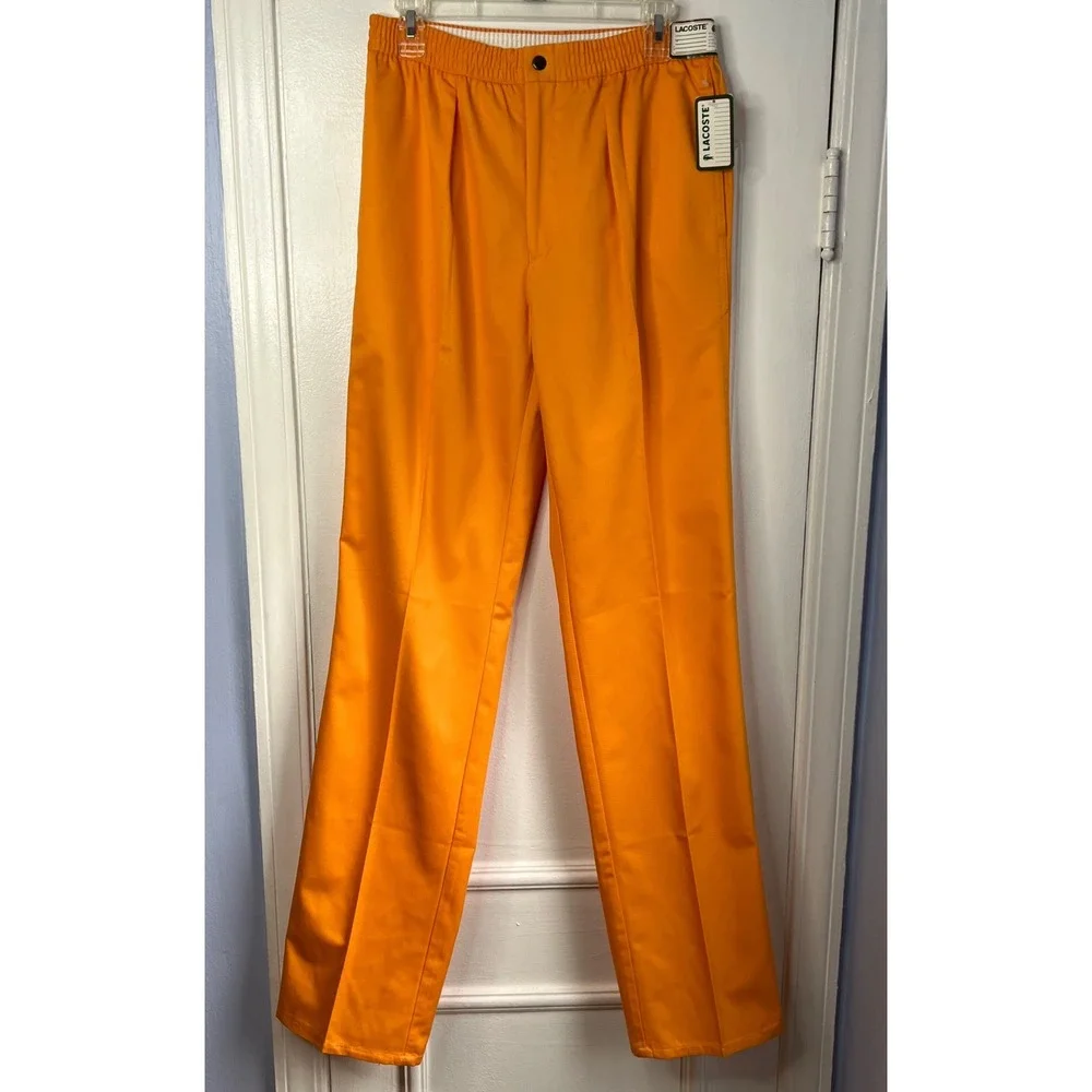 NWT 70s Vintage Izod Lacoste Pants Preppy Bright Orange Men's‎ Size Medium 30x36
